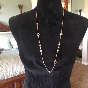 Kate Spade Spot The Spade Long Necklace Rose Tone